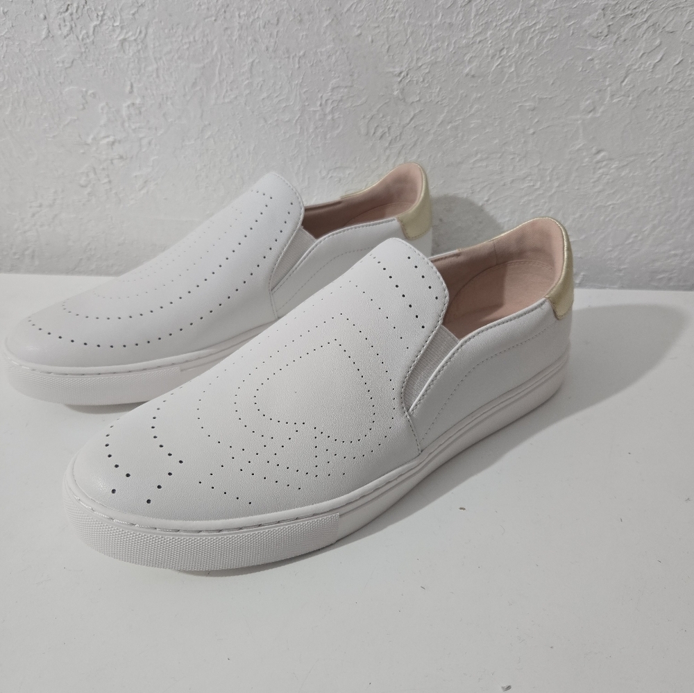 Kate Spade New York Azores White Leather Slip On Casual Sneakers Women's Size 10